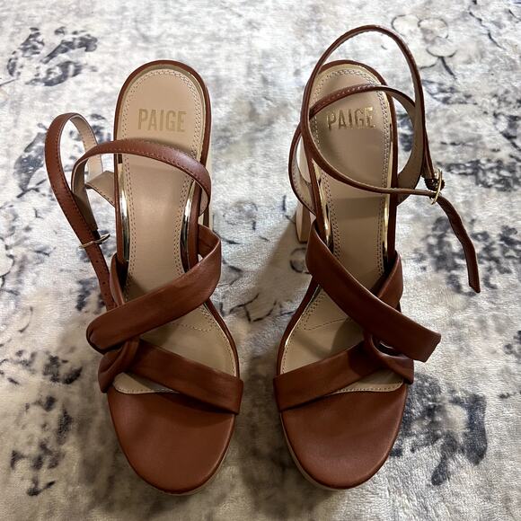 PAIGE Cayden Ankle Strap Heeled Sandal Sz 9.5 - Picture 3 of 6